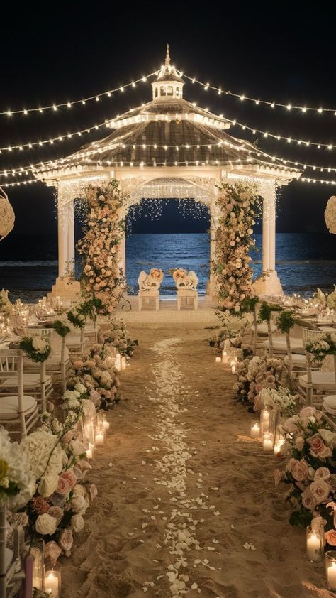 Wedding Venue Isle, Fairytale Beach Wedding, Wedding Venues Outdoor Beach, Simple Wedding Venue Ideas, Dream Wedding Beach, Simple Wedding Venues, Beach Inspired Wedding, Ocean Wedding Theme, Oceanfront Wedding