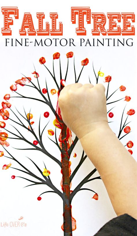 Fall Tree Painting, Q Tip Painting, Kids Fall Crafts, Tree Study, Mixing Colors, Autumn Activities For Kids, Fall Tree, Fall Preschool, Creative Curriculum