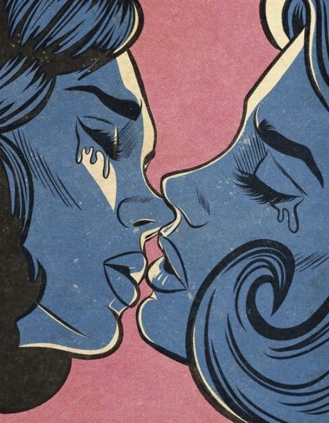 Sapphic Art, Comic Pop Art, Vintage Lesbian, 50s Art, Pop Art Girl, Lesbian Art, Pop Art Comic, Art Comic, Lgbt Art