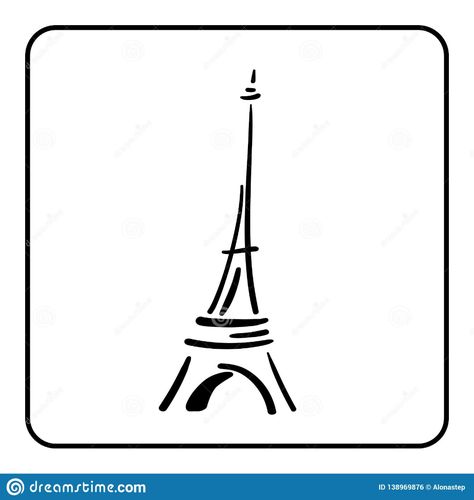 Eiffel Tower In A Simple Sketch Style 1 Stock Vector - Illustration of beautiful, exterior: 138969876 Eiffel Tower Illustration Simple, Eiffel Tower Tattoo, Eiffel Tower Illustration, Tower Tattoo, Pen Painting, Beautiful Exterior, Simple Sketch, Love Doodles, Sketch Style