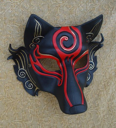 Kuroinu Mask 2011 by *merimask on deviantART Japanese Wolf, Crochet Machine, Japanese Dog, Japanese Fox, How To Make Leather, Kitsune Mask, Wolf Mask, Mask Drawing, Dog Mask