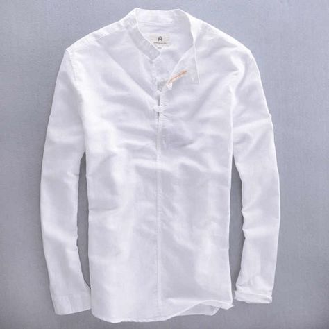 20 New and Comfortable Linen Shirts For Men with Style Tips White Linen Shirt Men, Chinese Collar Shirt, Gents Shirts, Chinese Collar, White Linen Shirt, Men Fashion Casual Shirts, Mens Casual Dress Outfits, Linen Shirt Men, Popover Shirt