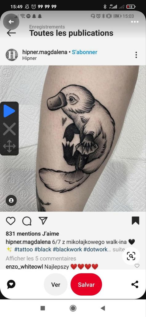 Traditional Platypus Tattoo, Platypus Tattoo Simple, Platypus Tattoo, Meaning Tattoos, Tatoo Inspiration, Tattoo Reference, Simple Tattoo Designs, Simple Tattoo, Platypus