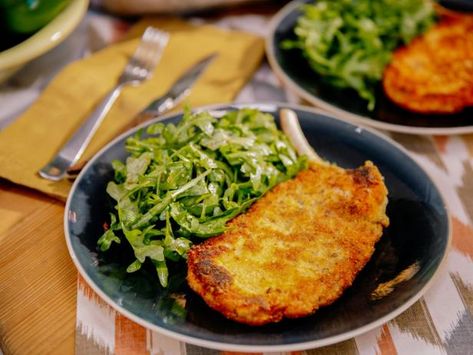 Pork Milanese Recipe, Pork Milanese, Milanese Recipe, Geoffrey Zakarian, Pork Cutlets, Fresh Oregano, White Meat, Pork Chop Recipes, Dried Beans