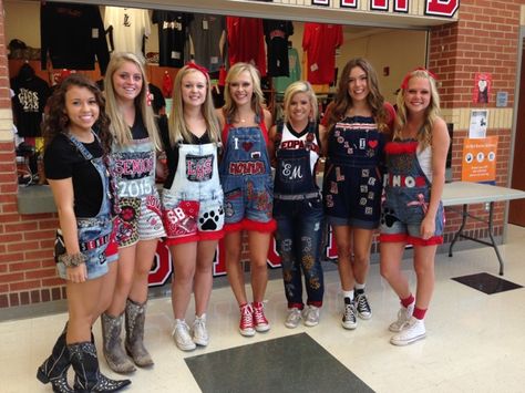 Senior Overalls School Spirit Outfit, Homecoming Spirit Week, School Spirit Week, School Spirit Days, Homecoming Spirit, Spirit Week Outfits, Homecoming Week, Senior Overalls, Linen Overalls