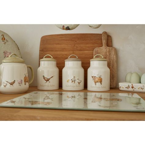 Kitchen Accessories & Textiles – Williamsons Factory Shop House Manifestation, Farmyard Animals, Coffee Canisters, Kitchen Wear, White Canisters, Quirky Kitchen, Tea Canister, Sugar Canister, Coffee Canister