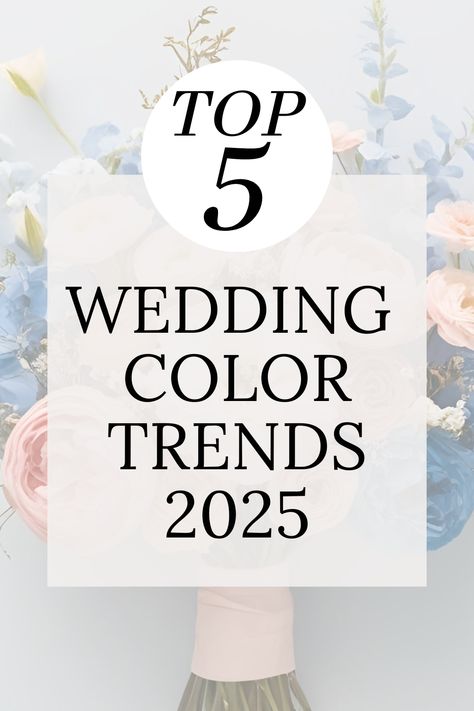 Discover the hottest wedding color trends for 2025! From timeless classics to bold, modern hues, these colors will set the tone for your perfect day. Whether you're planning a dreamy spring wedding or a chic fall celebration, get inspired with our curated list of the top 5 color trends to make your big day unforgettable! Wedding Color Trends, Wedding Color, Perfect Day, Spring Wedding, Color Trends, Wedding Colors, Get Inspired, Big Day, Tips And Tricks