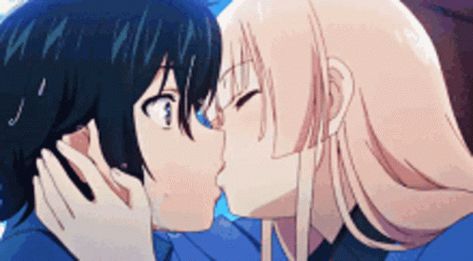 Anime Kiss GIF - Anime Kiss Love - Discover & Share GIFs Laying On Lap Couple, Anime Kisses Moment, Scene Animation, Love Kisses And Hugs, Forced Kiss, Kiss Anime, French Anime, Kissing Scene, Anime Kiss Gif