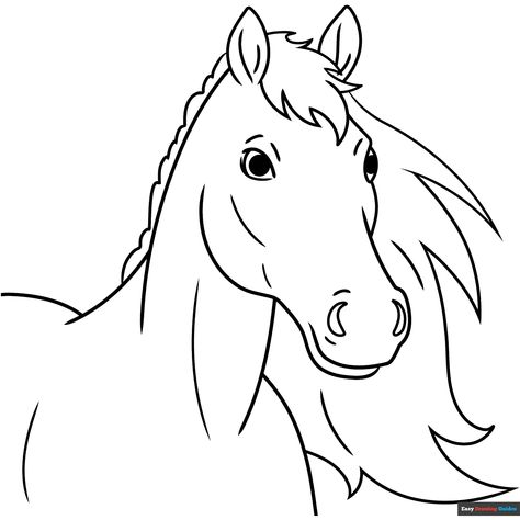 Horse Head Coloring Page - Free & Printable Coloring Sheet Printable Horse Coloring Pages, Zebra Coloring Pages, Horse Outline, Animal Coloring Pages For Kids, Horse Rearing, Diy Drawings, Popular Cartoon Characters, Easy Drawing Guides, Free Printable Coloring Sheets