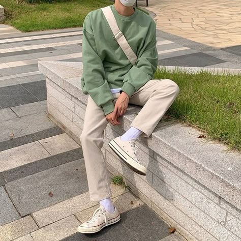 Green Outfit Men Aesthetic, Soft Male Outfits, Pastel Clothes Men, Aesthetic Male Fashion, Soft Boy Aesthetic Outfits, Softboy Aesthetic, Softboy Outfits, Soft Boy Outfits, Aesthetic Male Outfits