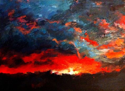 Colorful Apocalypse Aesthetic, Apocalypse Color Palette, Apocalypse Painting, Apocalypse Digital Art, Red Apocalypse Aesthetic, The Apocalypse, Sky Painting, Art Reference, Acrylic Painting