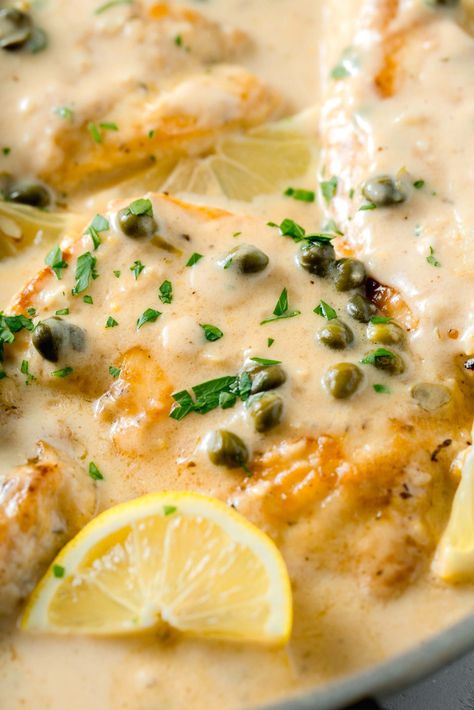 Creamy Lemon Chicken Piccata, Piccata Sauce, Lemon Chicken Piccata, Piccata Recipe, Chicken Piccata Recipe, Creamy Lemon Chicken, Pan Sauce, Chicken Piccata, Weeknight Dinner Recipe