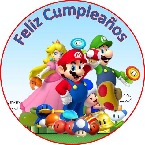 Mario Bros Party, Princesa Peach, Super Mario World, Super Mario Bros, Mario Bros, Super Mario, Cake Toppers, Mario, Happy Birthday