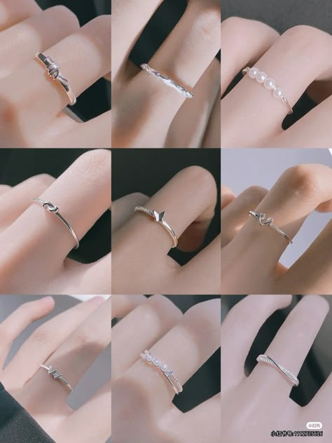 Korean Rings, Minimalist Accessories Jewellery, Simplistic Jewelry, Stylish Jewelry Accessories, Hand Jewelry Rings, Couple Ring Design, Hair Tie Accessories, Neck Pieces Jewelry, Cute Jewellery