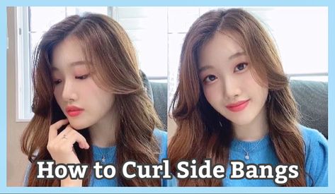 Curling Curtain Bangs, Korean Side Bangs, Cut Side Bangs, Bangs Curtain, Bangs Side, Curly Bangs, Side Bangs, Curtain Bangs, About Hair