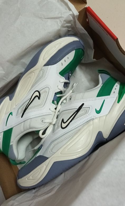 Nike Mk2, Nike M2k, Platinum, Nike, Sneakers, Grey, Green, White