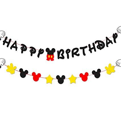 Gold Theme Party Decorations, Yellow Party Decorations, Happy Birthday Mickey Mouse, Mickey Mouse Banner, Shark Party Decorations, Golden Birthday Parties, 80th Birthday Decorations, Party Supply Kits, Mickey Theme