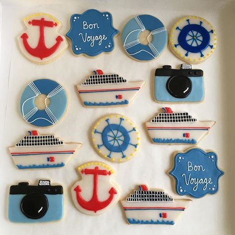 #allyouneedisloveandcake #decoratedcookies #decoratedsugarcookies #kingsburg #cruise #cruiseship #cruisecookies Cruise Cookies Decorated, Cruise Cookies, Shipping Cookies, Cruise Life, Cruise Party, Pull Apart Cupcakes, Iced Cookies, Cookie Ideas, Cut Out Cookies