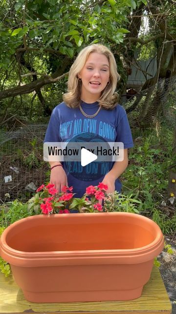 Needmore Farms | Gardening, DIY, and Recipes on Instagram: "Window box hack! 🌸   Window boxes and large planters can hold a LOT of potting soil (which racks up the 💸). Use this hack to save on potting soil!   The fact is, you don’t need to fill them all the way with dirt. Honestly, plants only need about 1/4- 1/2 of the pot filled with dirt to thrive. Use packing paper, packing peanuts, or used pots to save on dirt this planting season!   #gardening #flowers #flowergarden #gardentips #gardentipsandtricks #garden #plant #plantflowers #needmorefarms" Large Window Boxes Planters, Window Pots Flower Boxes, Flower Pot Decorating Ideas, Diy Window Box Planter, Window Box Plants, Window Boxes Diy, Box Hacks, Paper Box Diy, Window Box Flowers