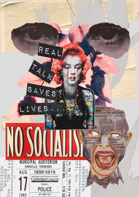 Activist Collage Art, Dadaism Art Ideas, Dadaism Collage, Punk Collage, Multi Cultural Art, Social Media Art, Collage Drawing, Collage Art Projects, Magazine Collage