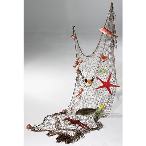 Blue-white-fishing-net-wall-bar-decoration-ceiling-dollarfish-hangings. decoración red pesca marina Sea Theme Bathroom, Fish Net Decor, Fabric Banners, Fishing Wedding, Fashion Displays, Coral Art, Stage Backdrop, Shop Fittings, Fish Net