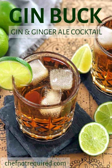 Gin Buck, Ginger Ale Drinks, Ginger Ale Cocktail, Easy Gin Cocktails, Ginger Beer Cocktail, Pomegranate Cocktails, Ginger Cocktails, Ginger Biscuits, Gin Drinks