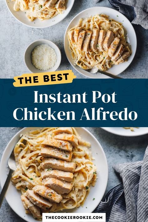 Easily make an Italian-inspired meal from scratch with this recipe for Instant Pot Chicken Alfredo. It’s easy, flavorful, and perfect for a romantic dinner or a busy weeknight. Pop over to my site for the recipe! | dinner recipes | chicken recipes | pasta recipes | instant pot recipes | Instant Pot Chicken Alfredo, Chicken Alfredo Fettuccine Recipe, Chicken Alfredo Recipe, Beef Recipe Instant Pot, Chicken Fettuccine Alfredo, Quick Lunch Recipes, Fettuccine Alfredo Recipes, Chicken Alfredo Recipes, The Cookie Rookie