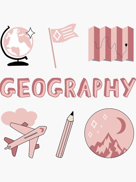 "Peach Geography School Subject Sticker Pack" Sticker by The-Goods | Redbubble Sampul Binder, Tumblr Sticker, School Binder Covers, School Book Covers, Penanda Buku, Capa De Caderno Personalizada, Science Stickers, School Binder, Tumblr Stickers