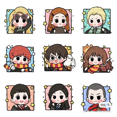 Harry Potter Cute Stickers, Cute Harry Potter Drawings, Harry Potter Easy Drawings, Harry Potter Dibujos, Chibi Harry Potter, Harry Potter Kawaii, Fanart Harry Potter, Harry Potter Chibi, Harry Potter Keychain