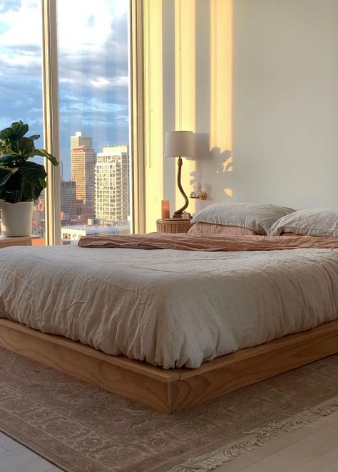 No Bedframe, Low Bed Frame, Simple Bed Designs, Minimalist Bed, Low Bed, Simple Bed, Cozy Room Decor, Room Inspiration Bedroom, Room Ideas Bedroom