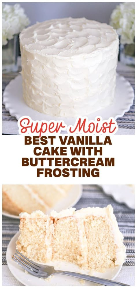 Vanilla Cake Recipe Easy Simple, Diy Cake Recipes Homemade, Super Moist Vanilla Cake, Vanilla Cake From Scratch, Best Vanilla Cake, Vanilla Dessert, Homemade Vanilla Cake, Easy Vanilla Cake, Easy Vanilla Cake Recipe