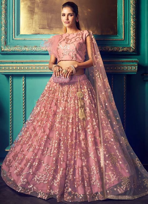 Lilac Beige Sequins Embroidered Net Lehenga– Lashkaraa Saree Net, Lehenga Pink, Purple Lehenga, Blouse Lehenga, Net Blouse, Sharara Suits, Party Wear Lehenga Choli, Bollywood Lehenga, Net Blouses