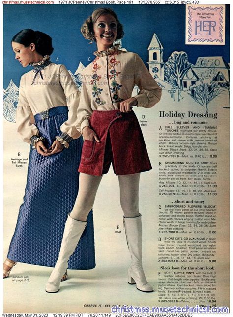 1971 JCPenney Christmas Book, Page 191 - Catalogs & Wishbooks 40s Christmas, Jcpenney Christmas Catalog, Dresses 70s, Vintage Fashion 1980s, Colleen Corby, 1970 Fashion, Fashion 40s, 1960’s Fashion, Superstar Barbie