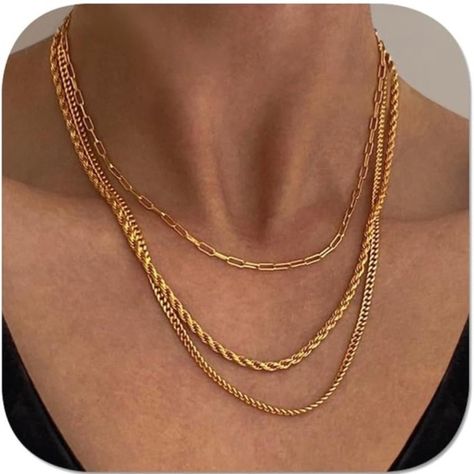 Material: 14k Gold Plated Hypoallergenic Lead & Nickle Free Tarnish Free Length: 14” & 17.7” With 2” Extender 3pc Necklace Set Chain Layering, Layered Pearl Necklace, Stone Statement Necklace, Layered Chain Necklace, Blue Beaded Necklace, Rope Chain Necklace, Pendent Necklace, Medallion Necklace, Faux Pearl Necklace