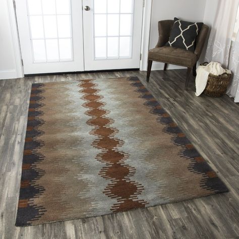 Union Rustic Nona Southwestern Handmade Tufted Wool Area Rug in Brown/Red/Gray & Reviews | Wayfair Southwestern Colors, Complimentary Color Scheme, Interiors Online, Southwestern Design, Rustic Rugs, Home Decor Store, Wool Area Rug, Indoor Area Rugs, Rug Styles