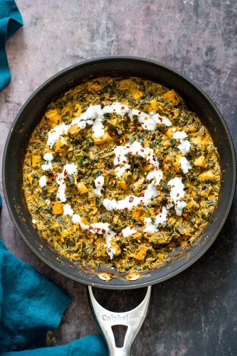 Spinach Tofu, Spicy Spinach, Vegan Iron, Garam Masala Spice, Tofu Curry, Peanut Stew, Vegan Richa, Sweet Potato Curry, Spinach Curry