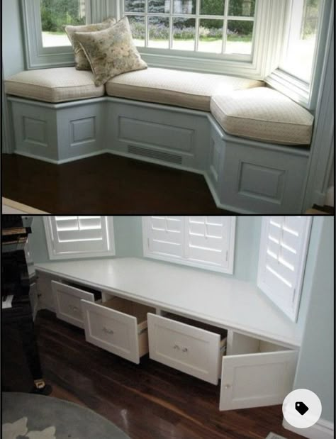 Window Seat Design Modern, Diy Window Seat With Storage, Bench Seat Storage, Build A Window Seat, Bay Window Storage, Modern Window Seat, Window Seat With Storage, Build A Window, Bay Window Benches