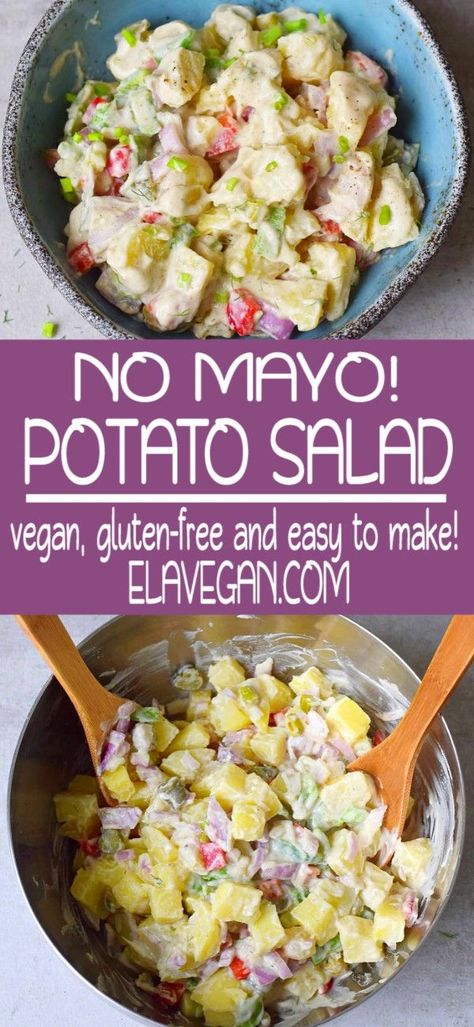 No Mayo Potato Salad, Mayo Potato Salad, Potato Salad Vegan, Vegan Potato Salad, Food Comfort, Potato Salad Healthy, Vegan Potato Salads, Classic Potato Salad, Easy Potato Salad