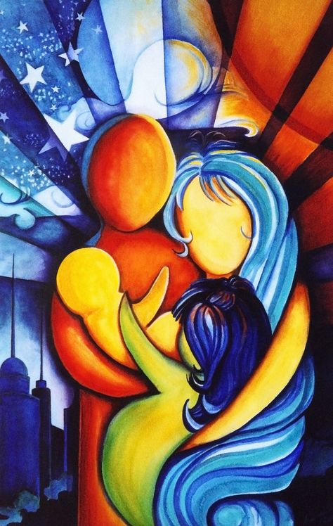 Mother And Baby Paintings, Baby Art Ideas, Family Drawing Illustration, Family Art Projects, Morden Art, Mother And Child Painting, Mother Painting, Child Painting, Abstract Art Projects