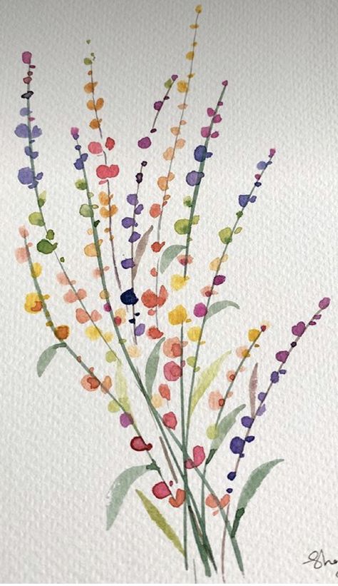 Abstract Floral Watercolor Paintings, Watercolour Beginner Ideas, Oil Painting Easy Simple, Watercolor Thank You Cards Diy, Easy Watercolours For Beginners, Aquarell Inspiration Easy, Easy Water Coloring For Beginners, Watercolour Ideas For Beginners, Easy Watercolor Cards Ideas