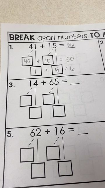 Kaylee B. on Instagram: "Here are 3 patterns I want my students to know before I teach them the break apart addition strategy: 1️⃣ Adding numbers like 20+30, where there is a 0 in the ones place. 2️⃣ Adding numbers like 50+6 where they are adding a 2-digit number ending in 0 and a single digit number together. 3️⃣ Adding numbers like 30+16, where they are adding a 2-digit number ending in 0 and a number between 10-20. To help students see these patterns, I’ll list up a bunch of these problems and we solve them together either using a hundreds chart or base ten blocks. Soon students can see the patterns and can use mental math. These mental math skills are key for finding success with the break apart addition strategy. 🙌 I have a blog post sharing more about how to best teach this 2-d Adding 2 Digit Numbers Anchor Chart, Adding 2 Digit Numbers, Addition Of 3 Digit Numbers, Adding And Subtracting Two Digit Numbers, 2digit Addition, Adding Numbers, Decomposing Numbers, Addition Strategies, Number Bond