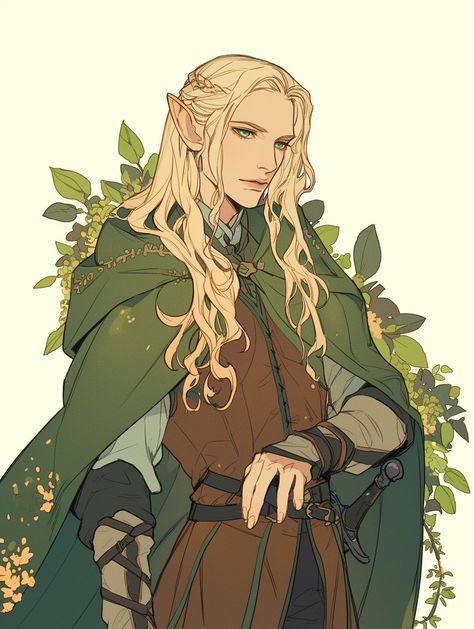 Wood Elf Outfit Male, Blond Elf Male, Male Cleric Dnd, High Elf Dnd, Dnd Cyberpunk, Male Elf Art, High Elves Dnd, High Elf Male, Elven Oc