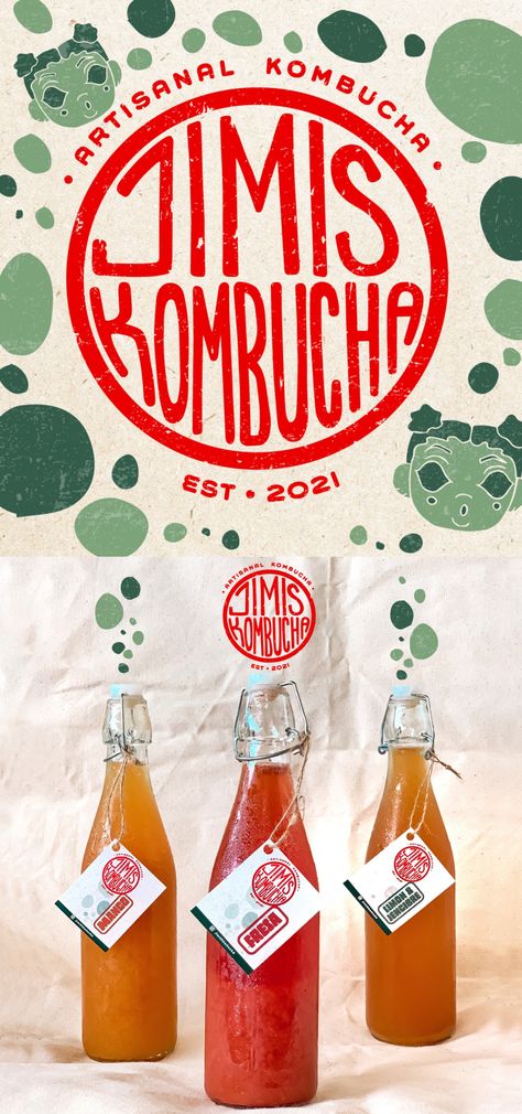 Kombucha Packaging Bottle, Kombucha Can Design, Kombucha Branding Design, Kombucha Logo Design, Kombucha Aesthetic Photography, Kombucha Label Design, Kombucha Illustration, Kombucha Design, Kombucha Branding