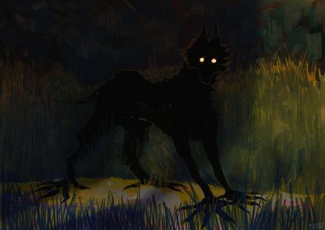 Japanese Wolf, Black Shuck, Spirit Medium, Creepypasta Oc, Dog Aesthetic, Mythical Beast, Monster Design, Black Dog, Dark Fantasy Art