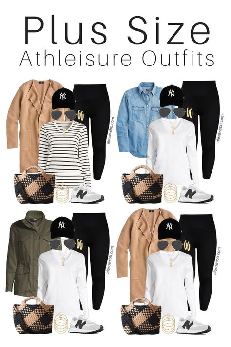 Plus Size Fall Athleisure Outfits - Alexa Webb Plus Active Wear Outfits, Plus Size Leggings Outfit Fall Casual, Fall Plus Work Outfits, Layering Plus Size Outfits, Plus Size Alaska Outfits, Plus Joggers Outfit, Plus Size Zoo Outfit, Weekend Casual Outfits Winter, Travel Plus Size Outfits