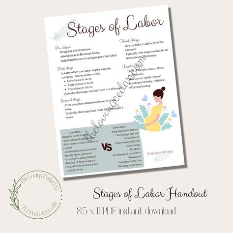 Excited to share the latest addition to my #etsy shop: Stages of Labor Handout | PDF instant download | True vs. False Labor chart | Great for doula clients | Expectant mothers https://etsy.me/3eMA775 #stagesoflabor #pregnancy #childbirth #pregnancylabor #handout #doul False Labor, Progress Chart, Active Labor, Free Daily Planner, Stages Of Labor, Responsibility Chart, Prepare For Labor, Doula Services, Pregnancy Labor