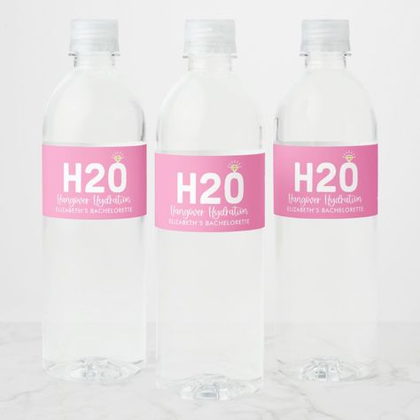 Custom Water Bottle Labels, Easy Party Favor, Personalized Bachelorette, Custom Bachelorette, Custom Water Bottle, Water Bottle Label, Water Bottle Labels, Party Favor Bags, Favor Bags