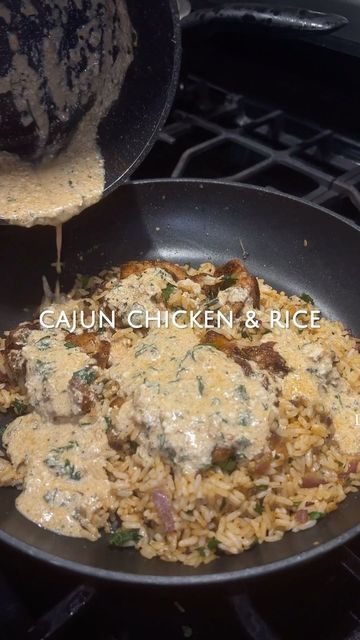 Creamy Garlic Chicken And Rice, Coconut Milk Cream Sauce, Creamy Cajun Chicken And Rice, Chicken And Rice Cajun, Cajun Chicken And Rice With Cream Sauce, Creamy Garlic Herb Cajun Chicken, Cajun Butter Chicken Thighs, Cajun Chicken Rice, Cajun Seasonings