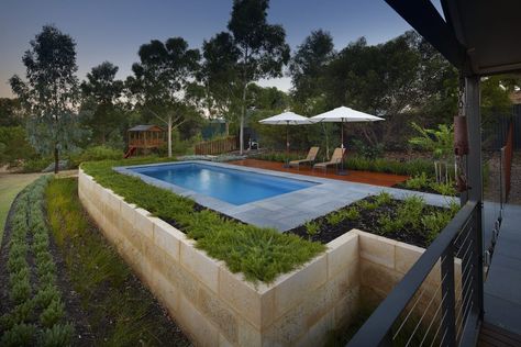 Above Ground Concrete Pool, Fiberglass Plunge Pool, Above Ground Fiberglass Pools, Barrier Reef Pools, Fibreglass Pool, Dance Studio Design, Grey Paving, Fiberglass Swimming Pools, Above Ground Pools