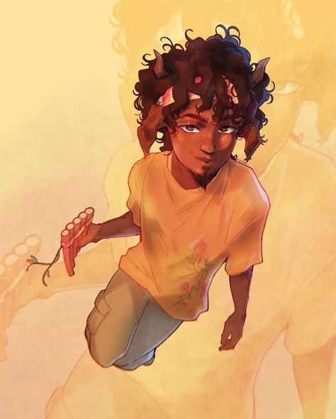 Grover Percy Jackson, Pjo Characters, Pjo Art, Pjo Series, Grover Underwood, Pjo Fanart, Fanart Illustration, The Lightning Thief, Green Characters